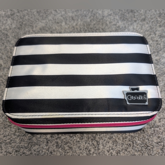 Caboodles Cosmetic Case Striped Travel Bag 8" Make-Up Organizer Storage Y2K - Picture 2 of 10